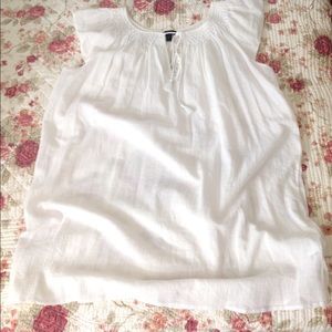 J. Crew White Cotton Gauze Boho Dress Cover-Up
